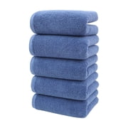 yulier Super Soft Washcloths Towel Set 5 Pack, Solid Color Highly Absorbent Wash Cloth for Bathroom, Hotel, Spa and Kitchen, Multi-Purpose Hand Towels and Face Cloths 29.5'' x 13.7''