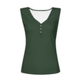 thumbnail image 4 of Timegard Tank Tops for Women Ribbed Deep V-Neck Button Slim Casual Sleeveless Shirts Basic Cami Top, 4 of 5