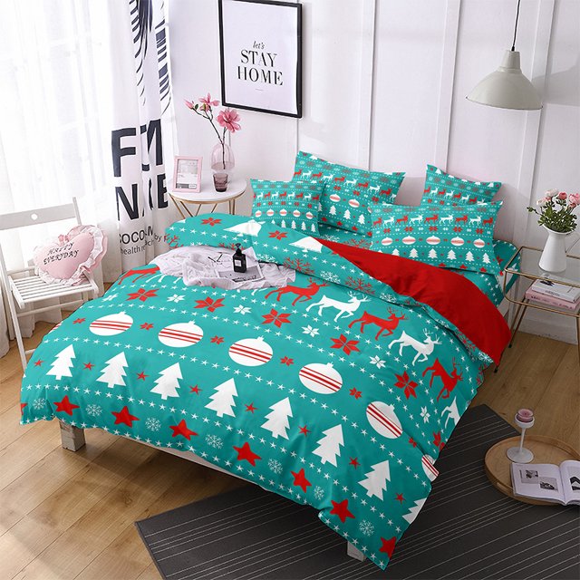 Innerwin Quilt Sets Printed Coverlet Set 3 Pieces Christmas Comforter Bedspread Lightweight Microfiber Breathable Ultra Soft Decor Style O King
