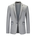 thumbnail image 1 of TIMIFIS Gray Mens Suit Jacket Casual Solid Dress Jacket Daily One Button Business Blazer Formal Wedding Prom Blazer, 1 of 3