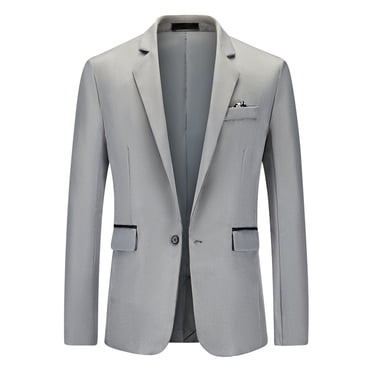 IROINNID Blazer pour Homme Réduit Loisir Nouveau Complet à Agencement de Couleurs Simple Boutonnage Ajusté Complet d'Âge Moyen Manches Longues Sans Capuche Manteaux et Vestes, Blanc