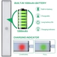 thumbnail image 3 of LED Under Cabinet Lighting,Closet Lights Motion Sensor Light Rechargeable Cabinet Lights Wireless LED Kitchen Cabinet Lights Counter Lighting Magnetic Closet Lighting /Warm White Light(3Pack), 3 of 5