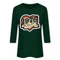 thumbnail image 3 of Uootdi Hauts pour Femmes Manches 3/4 Col Ras du Cou 1976 Imprimé Arc-en-Ciel Rétro Coupe Décontractée T-Shirts Nostalgiques pour Escapade d'Été Cadeau, 3 of 4