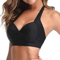 thumbnail image 2 of yievot Haut de Bikini pour Femme Mode Femme Aguichant Maillot de Bain Multicolore à Dos Nu Froncé Taille Haute Hauts de Bikini, 2 of 4