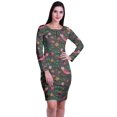 thumbnail image 2 of Moomaya Womens Full Sleeve Printed Midi Length Printed Bodycon Dress, 2 of 6