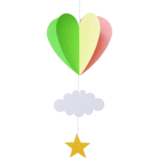 Baohd Hot air balloon paper string flower flag+55cm 21 inch