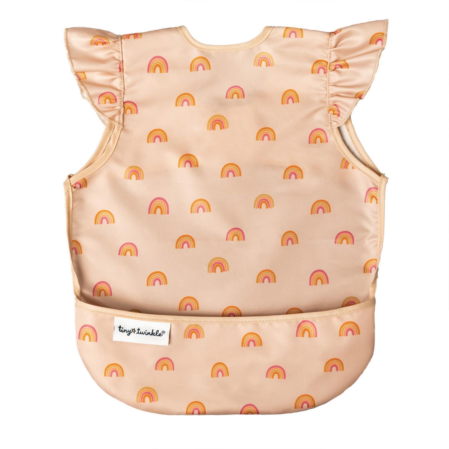 Tiny Twinkle - Baby - Mess-Proof Apron Bib Ruffle - Waterproof - Machine Washable - Boho Rainbow