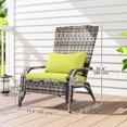 thumbnail image 3 of Outsunny Chaise Adirondack d'Extérieur en Rotin pour Foyer avec Coussin Vert, 3 of 10