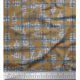 thumbnail image 1 of Soimoi Brown polyester Crepe Fabric Leaves & Floral Check Decor Fabric Printed Yard 52 Inch Wide, 1 of 3