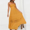 thumbnail image 4 of Hauts Sans Manches pour Femmes Été Femmes Été Décontracté Plage Haut Tube Sans Manches Uni Robe en Dentelle Robe d'Été pour Femmes Plage Hauts Tube pour Femmes Été Robe Haut Tube Femmes, 4 of 9