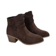 thumbnail image 2 of LSLJS Women's Retro Chunky Heeled Ankle Boots Double Buckle Strap Side Zipper Boots Comfortable Short Boots, Work Boots, 2 of 7