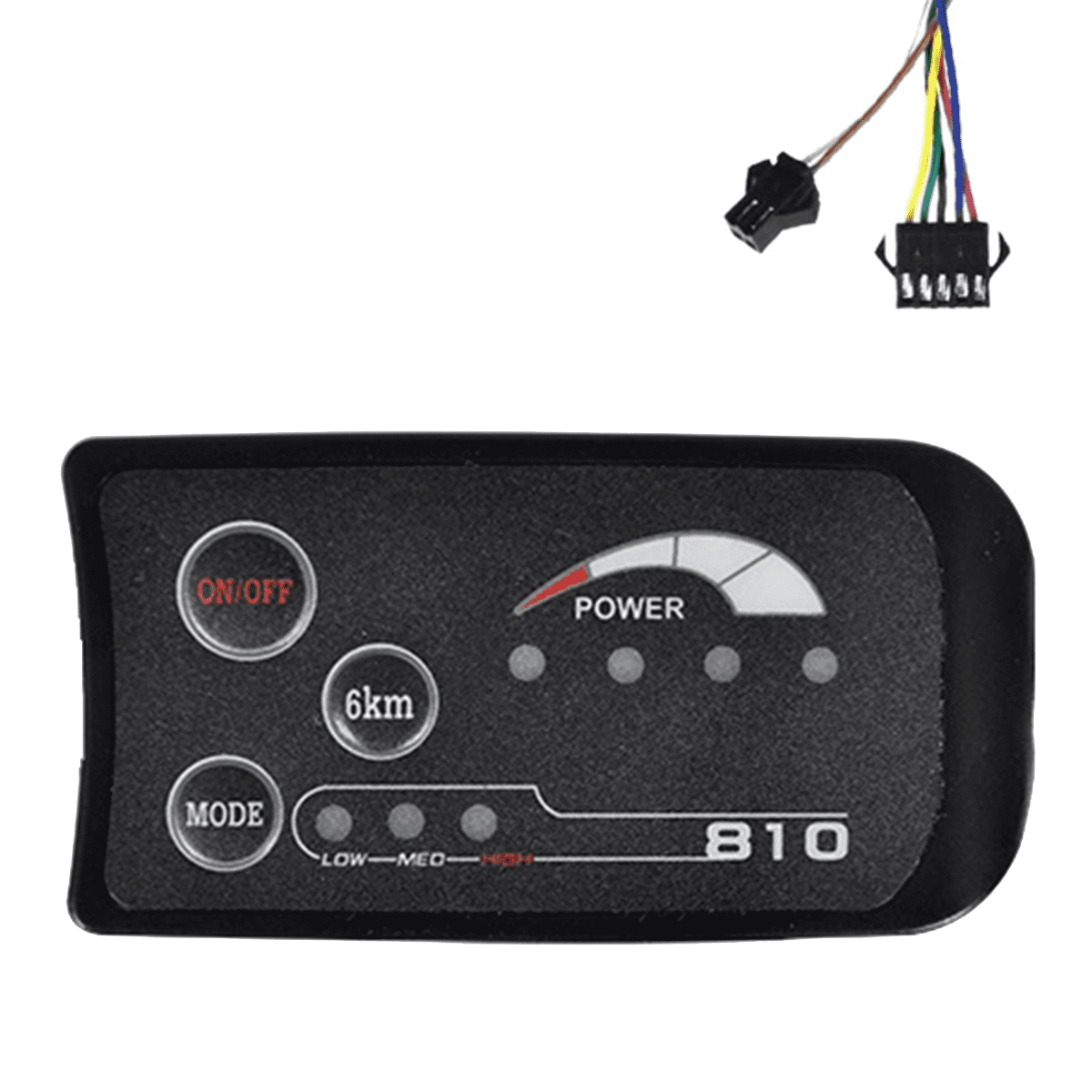 S810 E-Bike LED Display Meter 36V IP65 UART Protocol SM 5+2 PIN for Electric Bicycle Electric Bike Meter,1 x Meter,black