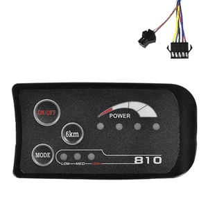 S810 Bike électronique LED Compteur d'affichage 36V IP65 UART Protocole SM 5+2 PIN pour vélo électrique de compteur de vélo électrique,1 x Compteur, noir
