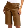 thumbnail image 1 of Liquidation d'Économies d'Été 2025! Shorts pour Femmes Shorts en Sergé Extensible Grande Taille Taille Fine à Enfiler Shorts de Randonnée Réguliers d'Été Décontractés avec Poches, 1 of 8