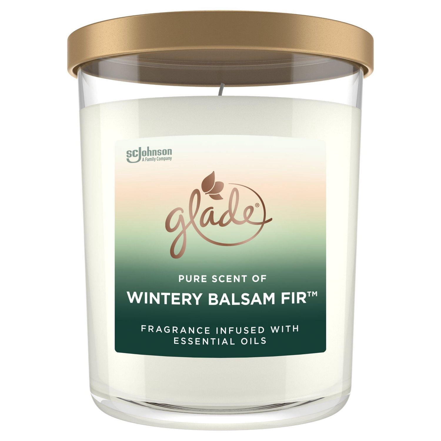 Glade® Large Candle, 4" x 4" Jar Candle, Wintry Balsam Fir
