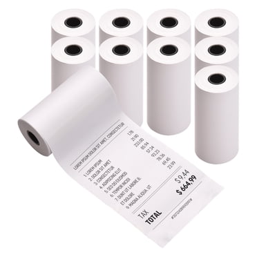 10 Rouleaux de Papier Thermique 57x30 mm, Papier d'Impression de Reçus Blanc, Non Collant, Sans BPA, Imperméable, Résistant à l'Huile et Anti-Frottement pour Imprimantes Thermiques Mobiles de Poche, Imprimantes photo Bluetooth