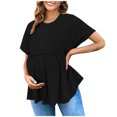 thumbnail image 2 of Liquidation d'Économies d'Été! Tunique à Manches Courtes à Col Rond pour Femmes Enceintes, Blouse Décontractée de Printemps Été, Chemise de Maternité Confortable et Tendance pour le Quotidien Liquidation Ventes Aujourd'hui Aubaines Prime, 2 of 8