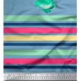 thumbnail image 3 of oneOone Viscose Chiffon Fabric Stripe & Floral Panel Decor Fabric Printed BTY 42 Inch Wide, 3 of 3