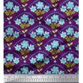 thumbnail image 1 of Soimoi polyester Crepe Fabric Leaves,Floral & Scale Geometric Print Fabric by Yard 52 Inch Wide, 1 of 1