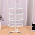thumbnail image 4 of maskred Round Rotating Earrings Stand Holder Metal Stud Earring Display Rack 4 Layer Desktop Jewelry Hanger White, 4 of 8