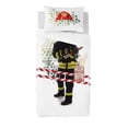 thumbnail image 1 of Ensemble de housse de couette Fireman de Gouchee Home – Literie 2 pièces en coton certifié Oeko-Tex pour enfants avec imprimé costumes, 1 of 3