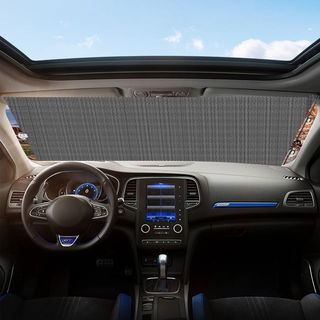 Automatic Retractable Car Sunshade Curtain, PVC Roll-Up Design with Suction Cups