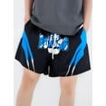 thumbnail image 2 of Moggemol Kids Boys Color Block Letter Printed Boxer Shorts Drawstring Elastic Waistband Boxer Trunk Light Blue 14, 2 of 5