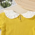 thumbnail image 4 of Cowsor Girls Soft Ribbed Peter Pan Collar Bow T-Shirt Sweet and Ribbed Knit Casua Cute Tops, 4 of 7