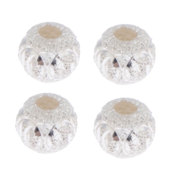 Rongfmy 925 Perles Entretoises en Vrac à Grand Trou Bricolage Fabrication de Bijoux Apprêt 5mm 4 Pcs