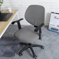 thumbnail image 2 of ORUYROP Housse de Chaise de Bureau Grise Résistante à l'Eau Extensible Jacquard Élastique Housses 2 Pcs pour Chaise d'Ordinateur de Bureau Housse Extensible, 2 of 7