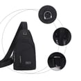 thumbnail image 4 of Sac à Bandoulière Imperméable pour Hommes, Sac à Dos Crossbody avec Port de Chargement USB, Sac de Poitrine Polyvalent pour Voyage, Sport, Course, Randonnée, Voyage, Plein Air, Camping, 4 of 6