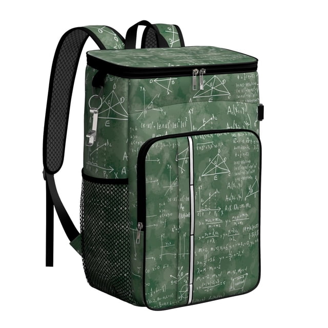 Laboratory Experiment Cooler Backpack, Scientific Knowledge Print Insulated Lunch Bag for Students and Science Classroom Use