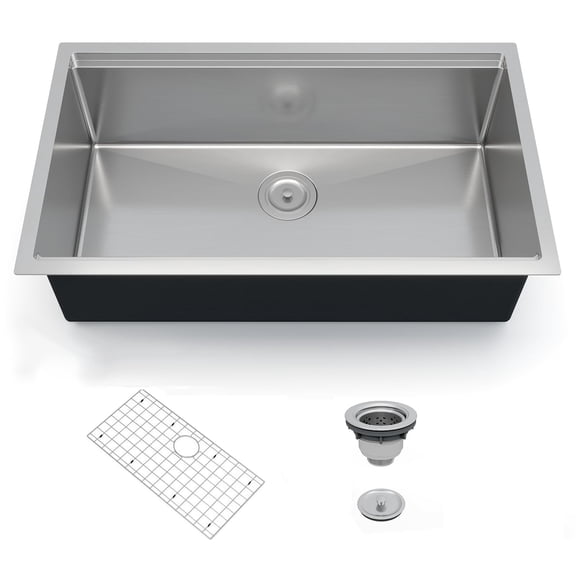GloryStar Modern Kitchen Undermount Sink, 304 Stainless Steel Construction