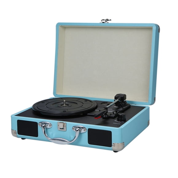 Vintage Portable Phonograph 33/45/78RPM Turntables Vinyl LP Record Phono Player Gramophone Built-in Speaker