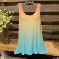 thumbnail image 2 of UPPADA Camisoles d'Été pour Femmes Col Rond Coupe Ample T-Shirts Décontractés Mode Sans Manches Vêtements de Plage Ourlet Fluide Chandails à Enfiler Hauts Plage Boho Vêtements Magasinage en Ligne Jaune,TTG, 2 of 5