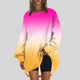 thumbnail image 1 of RXIRUCGD Chandail en Molleton Oversize pour Femmes, Col Rond, Manches Longues, Tunique Imprimée, Rose Vif, Taille : S, 1 of 5