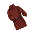 thumbnail image 2 of Kmbangi Robe Tricotée pour Enfants, Jupe à Col Montant avec Ceinture, 2 of 6