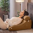 thumbnail image 1 of BKER Reading Bed Resting Pillow Arc Shaped Raised Backrest Headrest Shaped Modern Cushion Supporting Reclining Pillow Used For Decorating Sofas Beds And Windows 45x55cm, 1 of 4