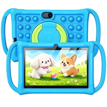 Tedupee Kids Tablet, 7 inch Android 13 Tablet for Kids, Quad Core Processor, 2GB RAM+32GB ROM, 1024 x 600 IPS, Wifi, Bluetooth,Parental Control - Blue