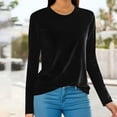 thumbnail image 1 of Jsaierl Haut en Velours Doré pour Femmes Chemise à Manches Longues Blouses Élégantes pour Soirée Décontractée Col Rond Tunique Blouse, 1 of 6