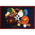 thumbnail image 1 of Fun Rugs Rectangle Multi-Colored Sports America Nylon Kids Rug, 1 of 2