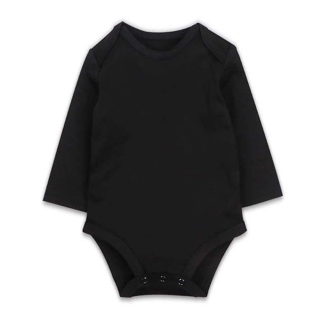 MIASHUI Cache-Couche à Manches Longues pour Bébé en Coton, une-Pièce en Noir, Conçu pour 12-18 Mois. Fabriqué à Partir d'Un Mélange de Coton Doux et Respirant, Ce Cache-Couche Présente des Manches Longues, une Encolure Extensible et des Boutons-Pression au Bas pour s'Habiller Facilement et Changer de Couche Facilement. le design Noir Minimaliste Convient à Diverses occasions, Y Compris les Tenues Décontractées, les Réunions de Famille et les Séances photo.
