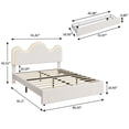 thumbnail image 2 of Princess Boucle Upholstered Bed Frame with LED Lights & Storage Drawer – Adjustable Headboard, Wood Slats, No Box Spring Needed – TWIN / FULL / QUEEN, Pink / White, 2 of 8