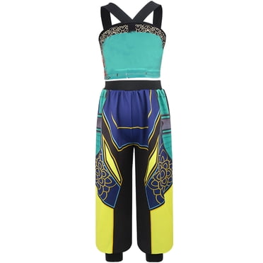 Ensemble 2 Pcs pour Filles, Costume de Scène Rock Star d'Halloween, T-Shirt et Short, Taille 4-5 Ans