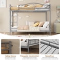 thumbnail image 4 of Bunk Bed Twin Over Twin with Ladder & Full Safety Guardrail, Heavy Duty Metal 400 LBS Weight Capacity, Space-Saving Design, Noise Free & No Box Spring Needed, Easy Assembly, 4 of 7