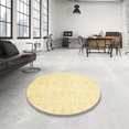 thumbnail image 3 of Ahgly Company Tapis d'Intérieur Ronds Abstraits Soleil Jaune Orientaux, 7 Pieds Rond, 3 of 6