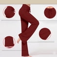 thumbnail image 4 of AherBiu Sweatpants for Womens High Waisted Drawstring Slim Fitted Casual Trousers Fall Solid Color Workrout Yoga Pants, 4 of 9