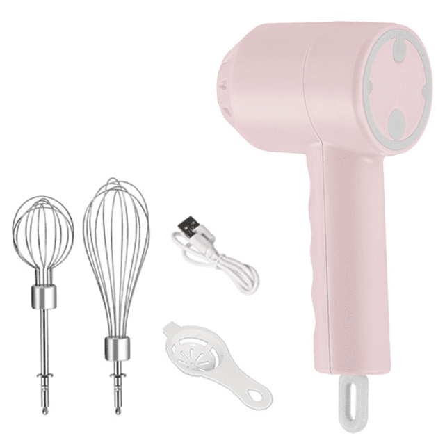 Mélangeur Portatif Électrique Sans Fil à Main, Mélangeur à Main Léger USB Rechargeable à 3 Vitesses Réglables