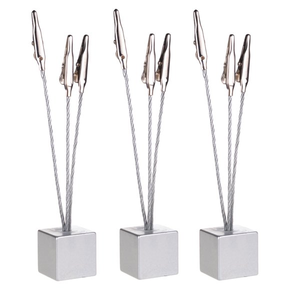 Cosmos 3 Pcs Base Cube Support de Clips Mémo avec Pince Crocodile pour Afficher des Cartes de Chiffres