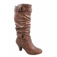 thumbnail image 1 of Maggie-39 Bottes Décontractées Mi-Mollet à Bout Rond à Talons Hauts à Fermeture Éclair pour Femmes, 1 of 2
